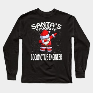 Santas Favorite Locomotive Engineer Christmas Long Sleeve T-Shirt